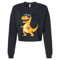 Two Rex 2nd Birthday Gifts Second Dinosaur Boy 2 Years Old Cropped Pullover Crew