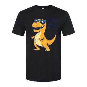 Two Rex 2nd Birthday Gifts Second Dinosaur Boy 2 Years Old Softstyle CVC T-Shirt