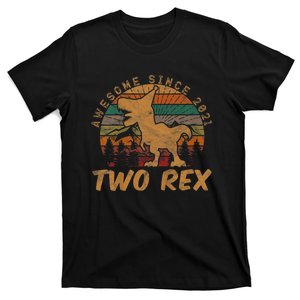 Two Rex 2nd Birthday Gifts Second Dinosaur 2 Year Old T-Shirt