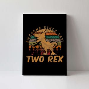 Two Rex 2nd Birthday Gifts Second Dinosaur 2 Year Old Canvas