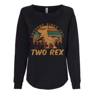 Two Rex 2nd Birthday Gifts Second Dinosaur 2 Year Old Womens California Wash Sweatshirt