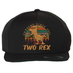 Two Rex 2nd Birthday Gifts Second Dinosaur 2 Year Old Wool Snapback Cap