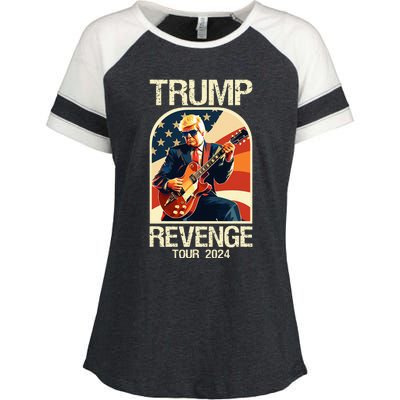 Trump Revenge 2024 Funny Political Election 2024 Enza Ladies Jersey Colorblock Tee