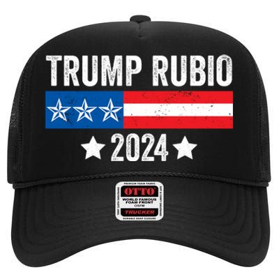 Trump Rubio 2024 Trump 2024 High Crown Mesh Back Trucker Hat