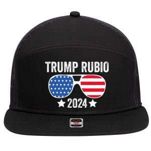 Trump Rubio 2024 Trump 2024 7 Panel Mesh Trucker Snapback Hat