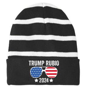 Trump Rubio 2024 Trump 2024 Striped Beanie with Solid Band