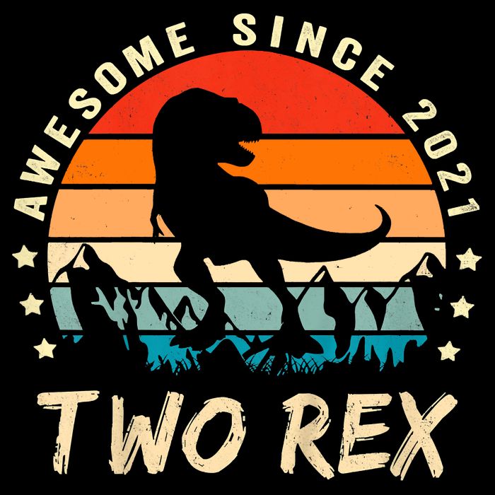 Two Rex 2nd Birthday Gift Second Dinosaur 2 Year Old Wool Snapback Cap