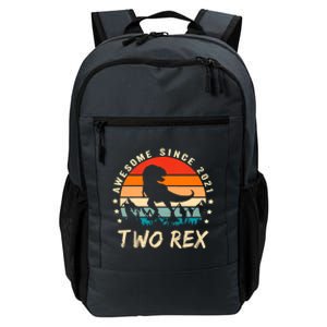 Two Rex 2nd Birthday Gift Second Dinosaur 2 Year Old Daily Commute Backpack