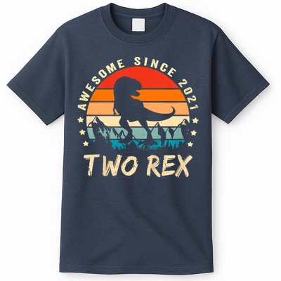 Two Rex 2nd Birthday Gift Second Dinosaur 2 Year Old T-Shirt