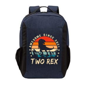 Two Rex 2nd Birthday Gift Second Dinosaur 2 Year Old Vector Backpack