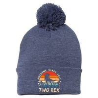 Two Rex 2nd Birthday Gift Second Dinosaur 2 Year Old Pom Pom 12in Knit Beanie