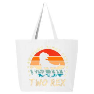 Two Rex 2nd Birthday Gift Second Dinosaur 2 Year Old 25L Jumbo Tote