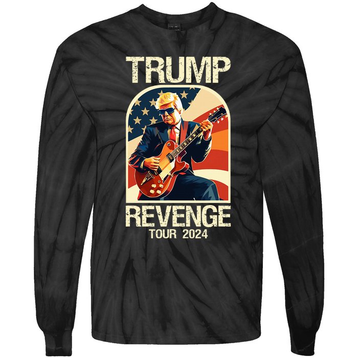 Trump Revenge 2024 Funny Political Election 2024 Tie-Dye Long Sleeve Shirt