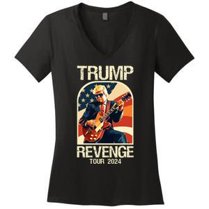 Trump Revenge 2024 Funny Political Election 2024 Women's V-Neck T-Shirt