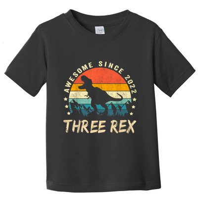 Three Rex 3rd Birthday Third Dinosaur 3 Year Old Toddler T-Shirt