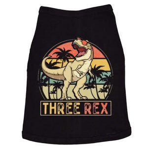 Three Rex 3rd Birthday Gifts Dinosaur 3 Year Old Doggie Tank