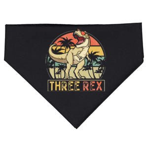 Three Rex 3rd Birthday Gifts Dinosaur 3 Year Old USA-Made Doggie Bandana