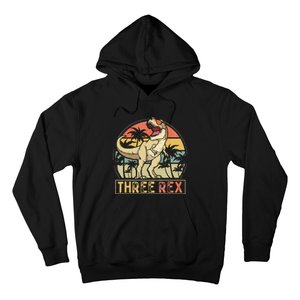 Three Rex 3rd Birthday Gifts Dinosaur 3 Year Old Hoodie