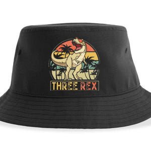 Three Rex 3rd Birthday Gifts Dinosaur 3 Year Old Sustainable Bucket Hat