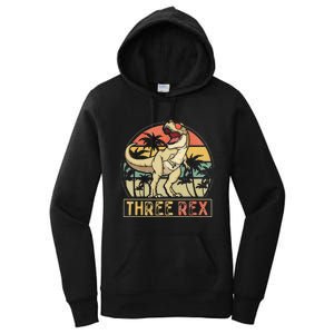 Three Rex 3rd Birthday Gifts Dinosaur 3 Year Old Women's Pullover Hoodie