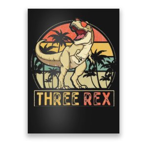 Three Rex 3rd Birthday Gifts Dinosaur 3 Year Old Poster