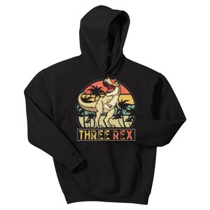 Three Rex 3rd Birthday Gifts Dinosaur 3 Year Old Kids Hoodie