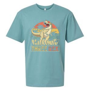 Three Rex 3rd Birthday Gifts Dinosaur 3 Year Old Sueded Cloud Jersey T-Shirt