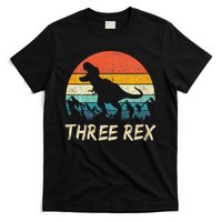 Three Rex 3rd Birthday Third Dinosaur 3 Year Old T-Shirt