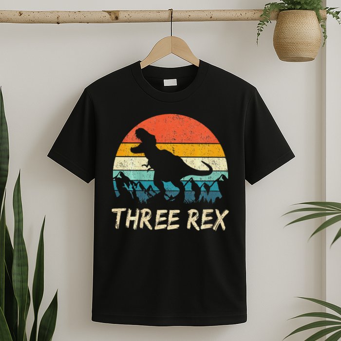 Three Rex 3rd Birthday Third Dinosaur 3 Year Old T-Shirt