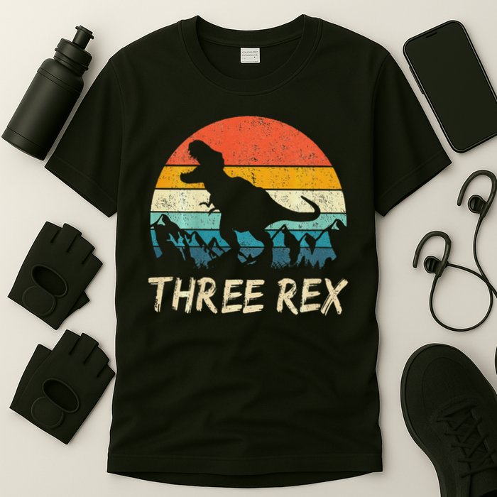 Three Rex 3rd Birthday Third Dinosaur 3 Year Old T-Shirt