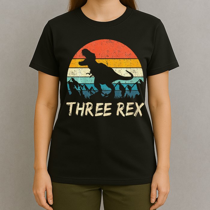 Three Rex 3rd Birthday Third Dinosaur 3 Year Old T-Shirt