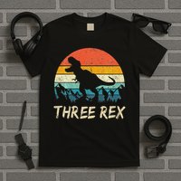 Three Rex 3rd Birthday Third Dinosaur 3 Year Old T-Shirt