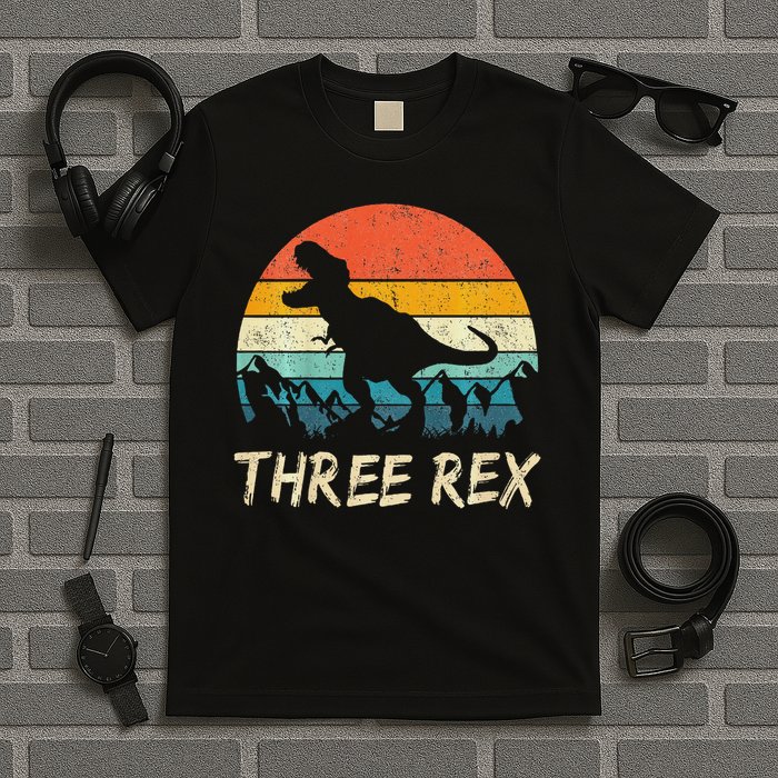 Three Rex 3rd Birthday Third Dinosaur 3 Year Old T-Shirt