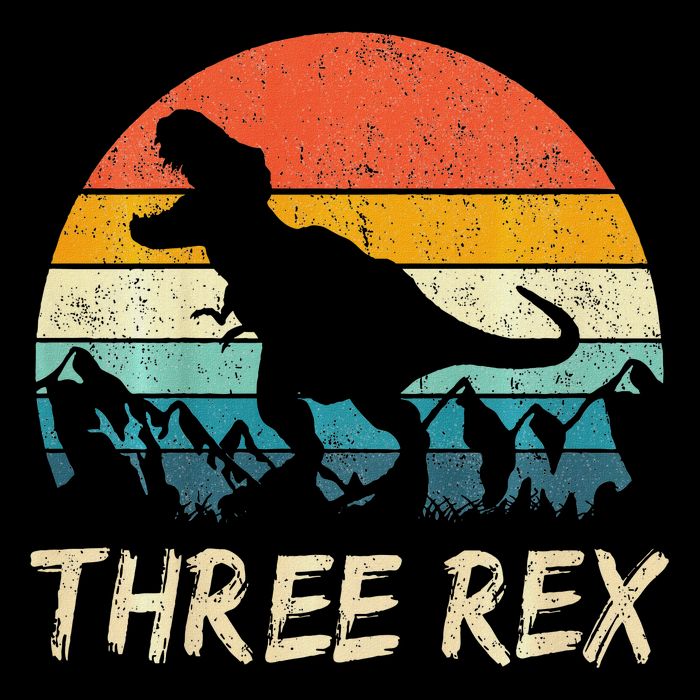 Three Rex 3rd Birthday Third Dinosaur 3 Year Old T-Shirt