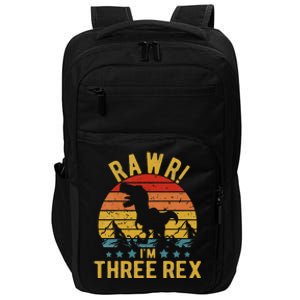 Three Rex 3rd Birthday Dinosaur 3 Year Old Rawr Impact Tech Backpack