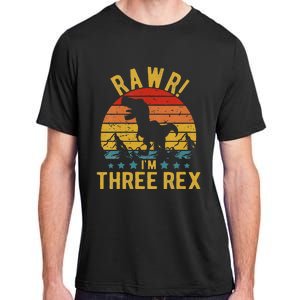 Three Rex 3rd Birthday Dinosaur 3 Year Old Rawr Adult ChromaSoft Performance T-Shirt