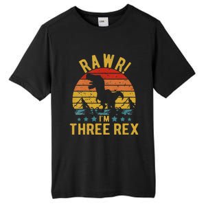 Three Rex 3rd Birthday Dinosaur 3 Year Old Rawr Tall Fusion ChromaSoft Performance T-Shirt