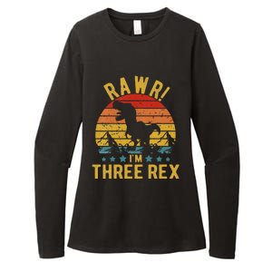 Three Rex 3rd Birthday Dinosaur 3 Year Old Rawr Womens CVC Long Sleeve Shirt