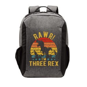 Three Rex 3rd Birthday Dinosaur 3 Year Old Rawr Vector Backpack