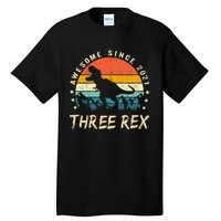 Three Rex 3rd Birthday Third Dinosaur 3 Year Old Tall T-Shirt