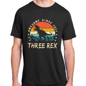 Three Rex 3rd Birthday Third Dinosaur 3 Year Old Adult ChromaSoft Performance T-Shirt