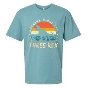 Three Rex 3rd Birthday Third Dinosaur 3 Year Old Sueded Cloud Jersey T-Shirt