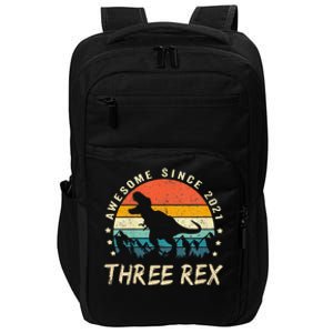 Three Rex 3rd Birthday Third Dinosaur 3 Year Old Impact Tech Backpack