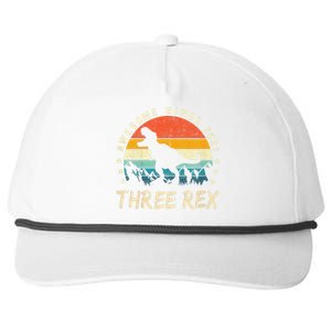 Three Rex 3rd Birthday Third Dinosaur 3 Year Old Snapback Five-Panel Rope Hat