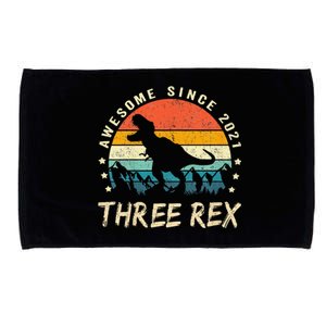 Three Rex 3rd Birthday Third Dinosaur 3 Year Old Microfiber Hand Towel