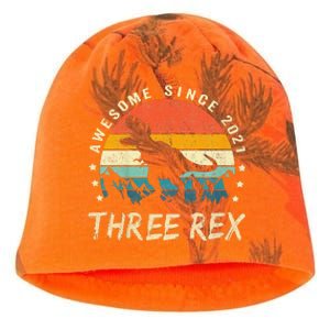 Three Rex 3rd Birthday Third Dinosaur 3 Year Old Kati - Camo Knit Beanie