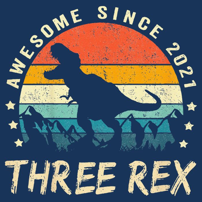 Three Rex 3rd Birthday Third Dinosaur 3 Year Old Drawstring Bag