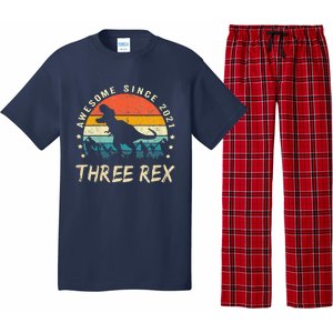 Three Rex 3rd Birthday Third Dinosaur 3 Year Old Pajama Set