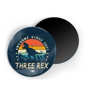 Three Rex 3rd Birthday Third Dinosaur 3 Year Old Magnet