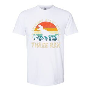 Three Rex 3rd Birthday Third Dinosaur 3 Year Old Softstyle CVC T-Shirt